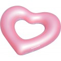 Bouée gonflable en forme de cœur rose  métallique 